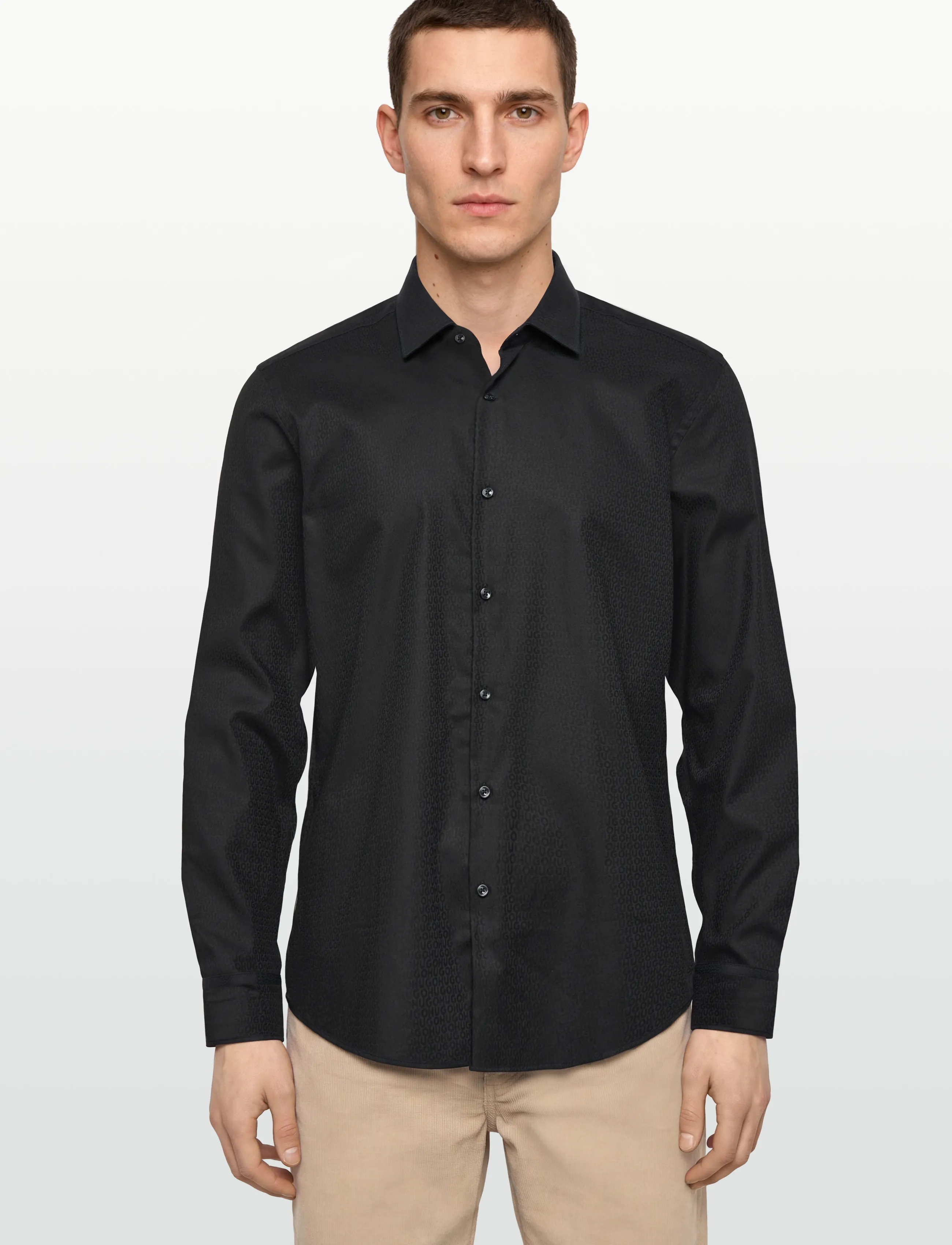 HUGO - Kenno - raštuoti marškiniai - black - 3