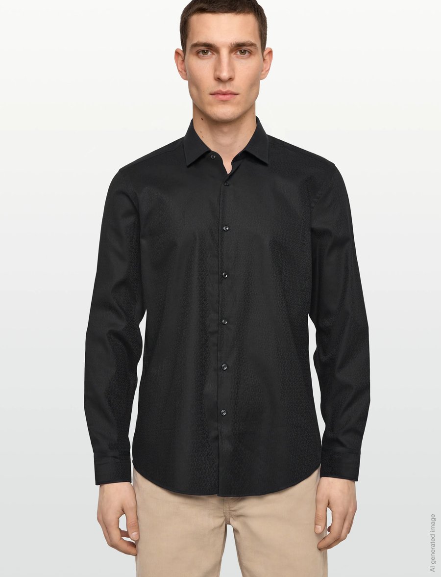 HUGO - Kenno - raštuoti marškiniai - black - 3