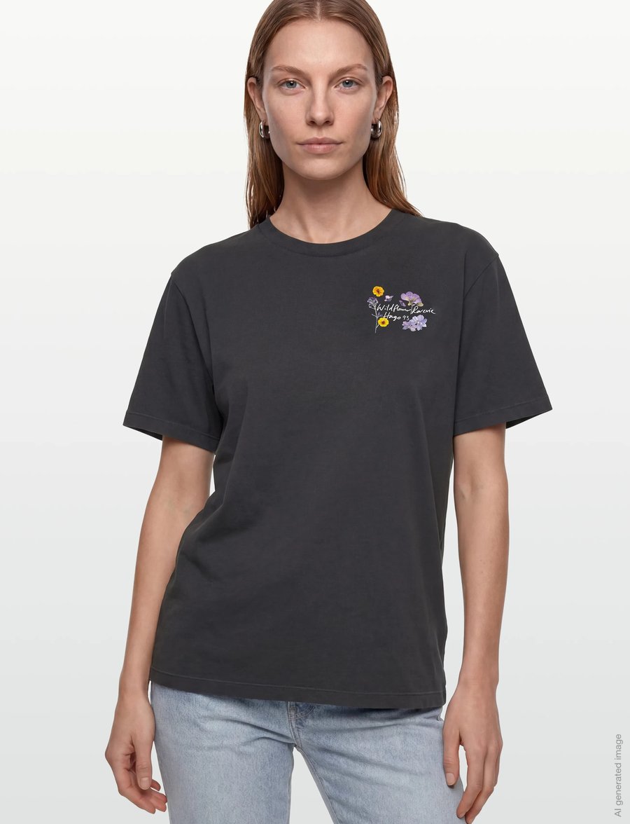 HUGO - Vintage Tee_21 - t-shirts - black - 3