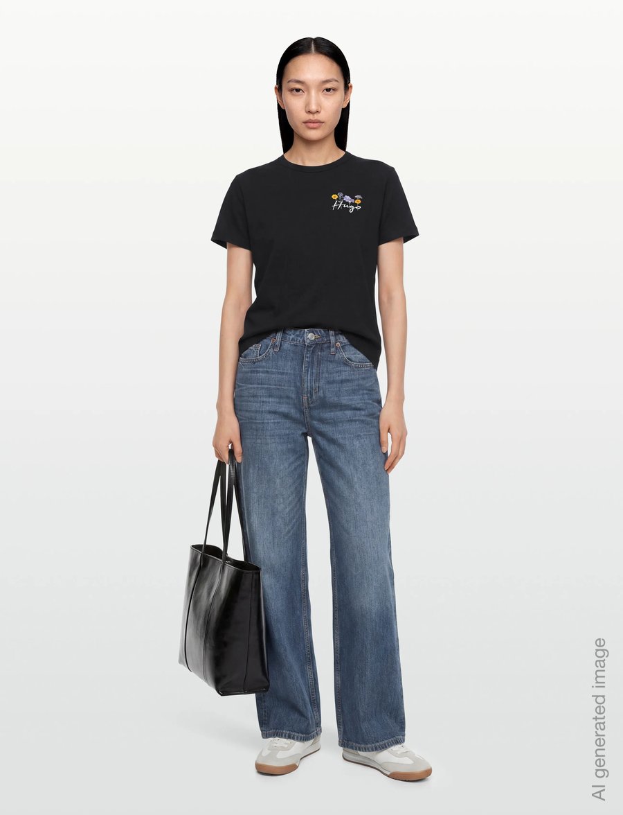 HUGO - Destrel_4 - t-shirts - black - 0