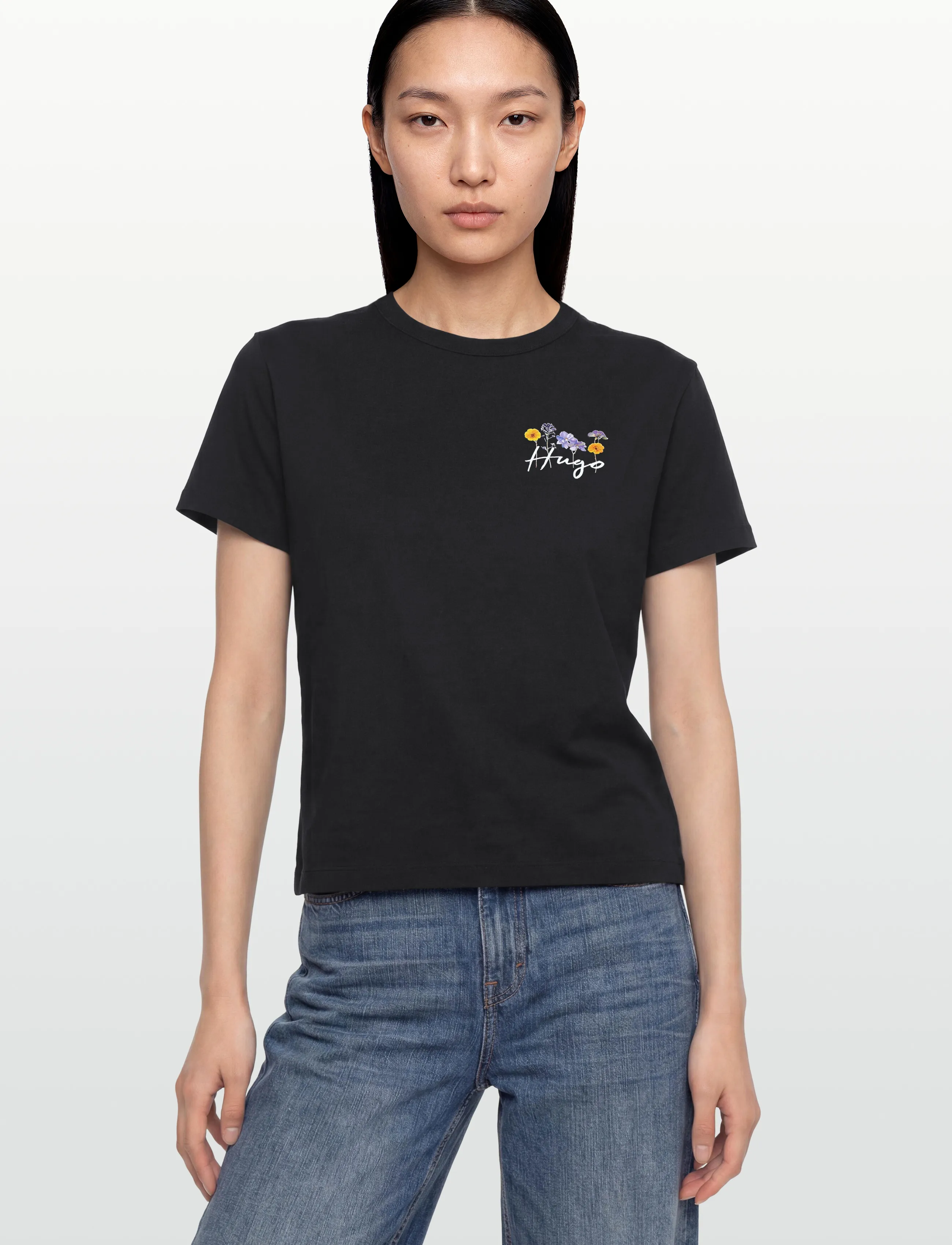 HUGO - Destrel_4 - t-shirts - black - 3