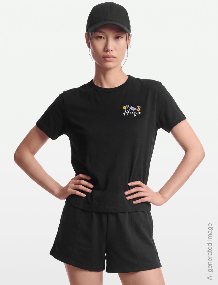 HUGO - Destrel_4 - t-shirts - black - 3