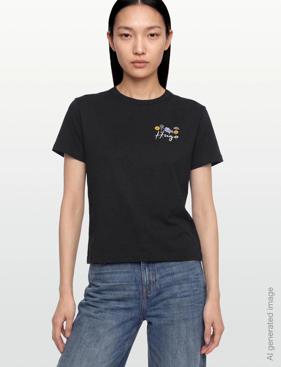 HUGO - Destrel_4 - t-shirts - black - 3