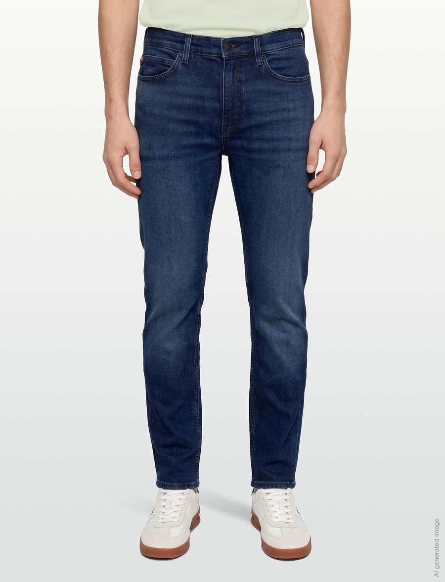 HUGO - HUGO 708 - tavalised teksad - medium blue - 3