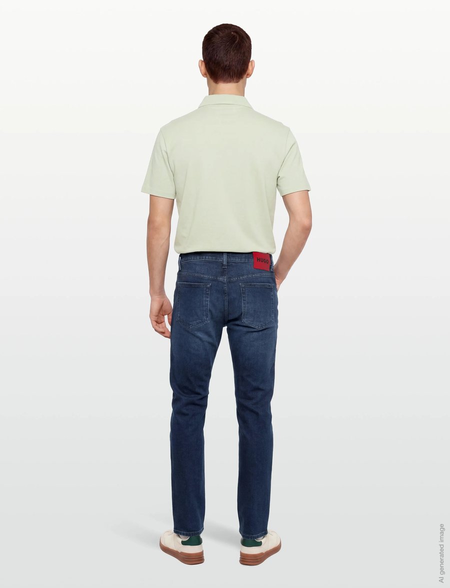 HUGO - HUGO 708 - tavalised teksad - medium blue - 4