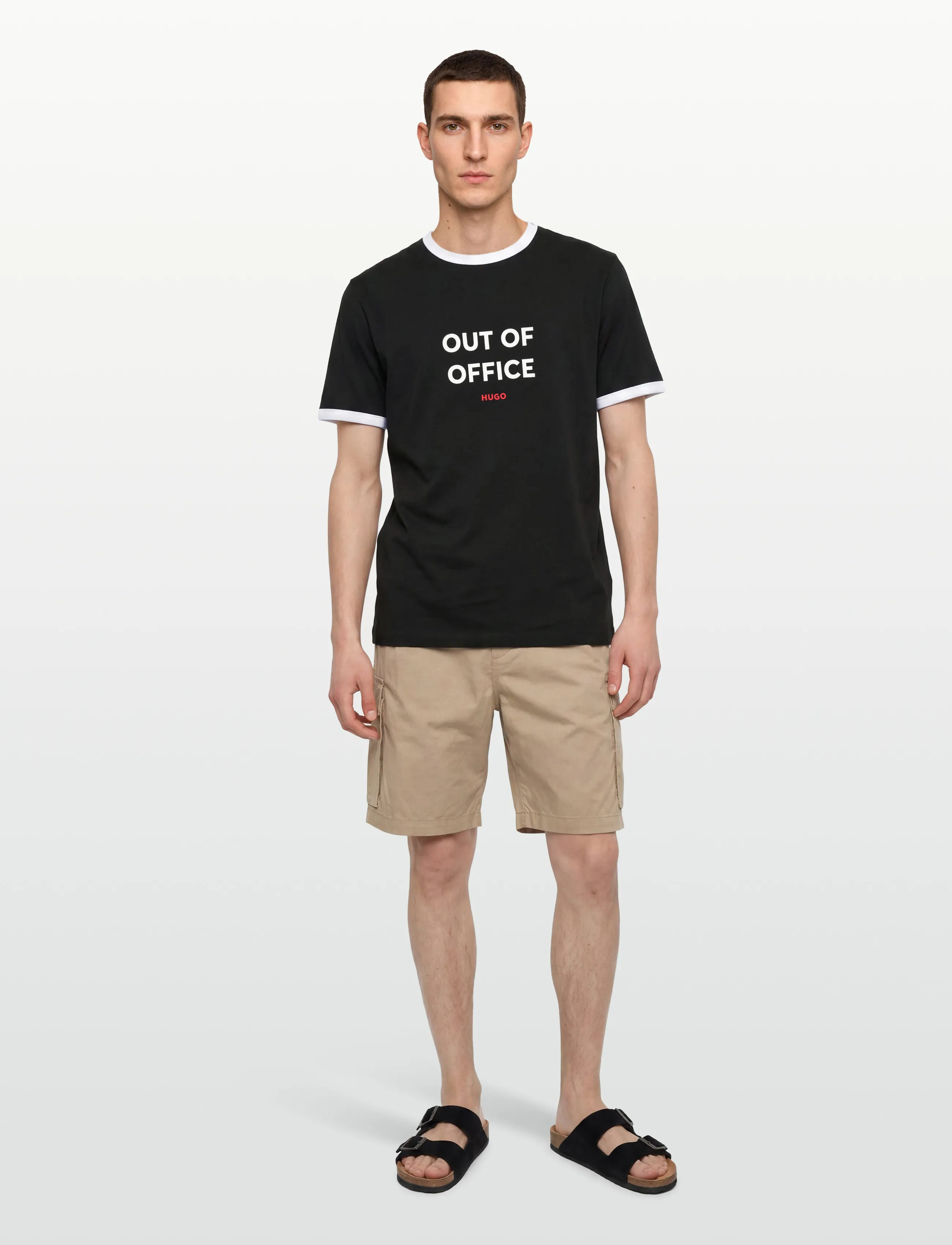 HUGO Doffice, Mænd, Ringer T-shirt, Sort, Str: L