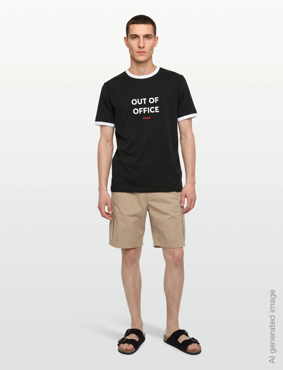 HUGO - Doffice - kortärmade t-shirts - black - 0