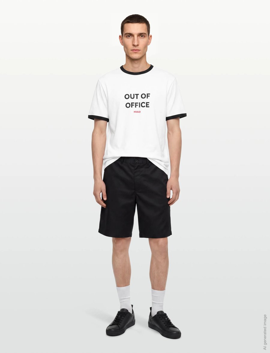 HUGO - Doffice - short-sleeved t-shirts - white - 0