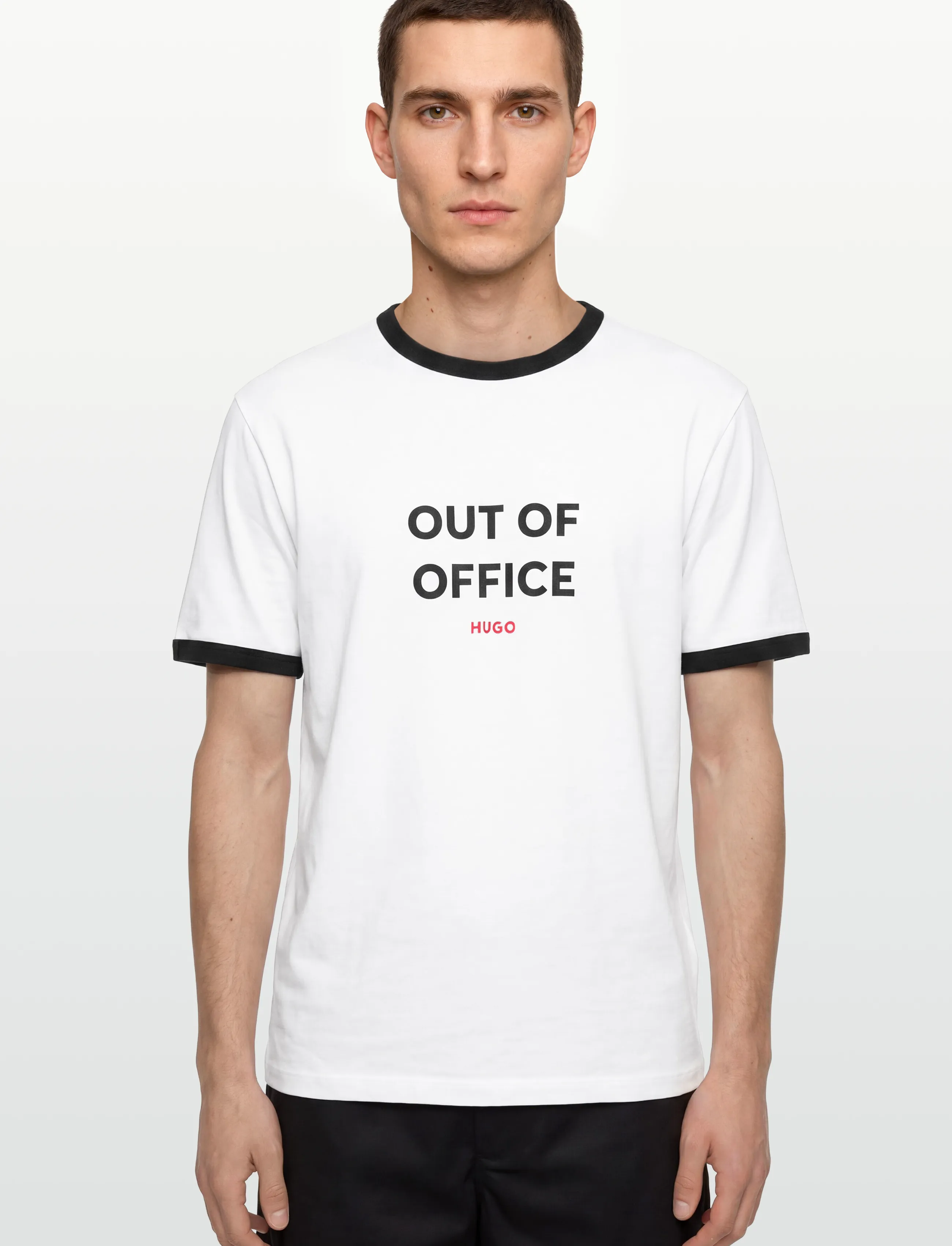 HUGO - Doffice - short-sleeved t-shirts - white - 4