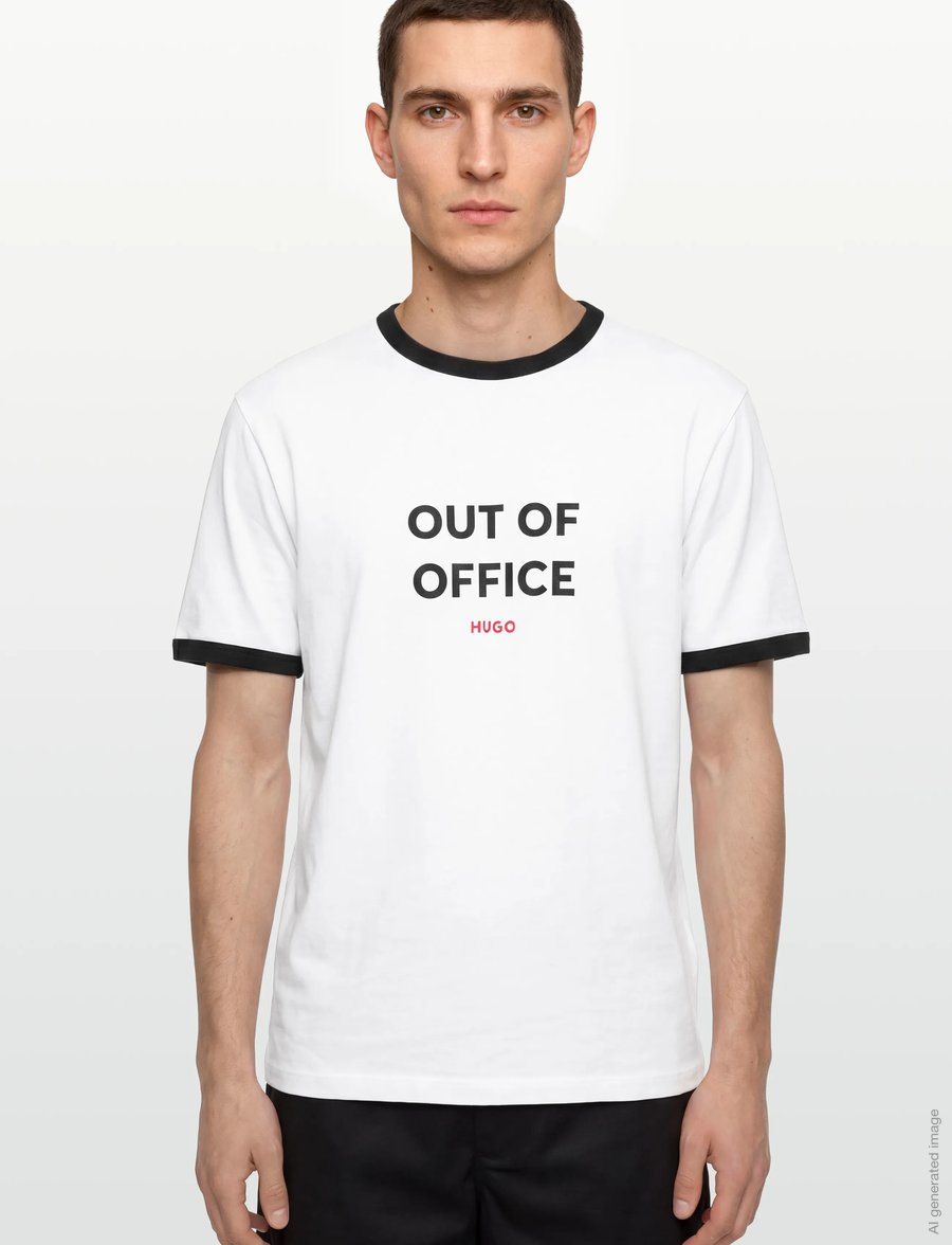 HUGO - Doffice - short-sleeved t-shirts - white - 4
