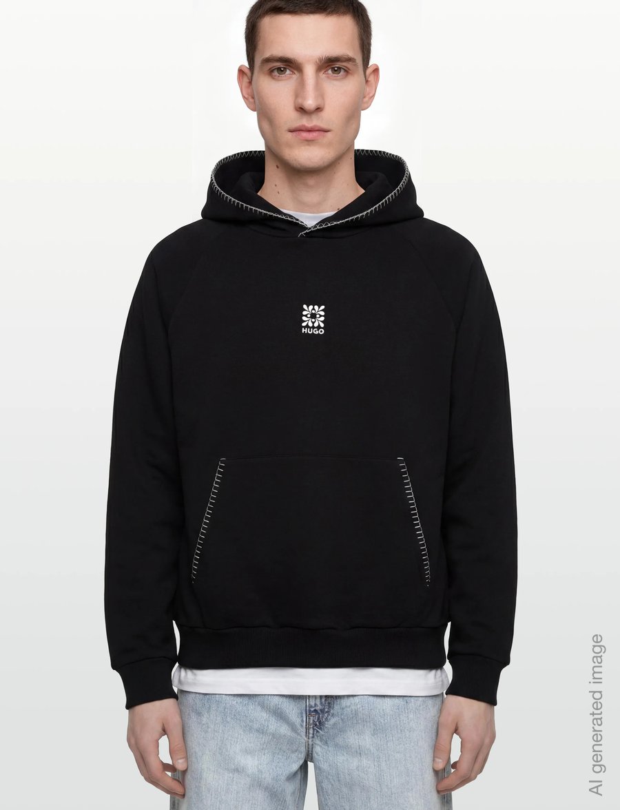 HUGO - Darohood - kapuzenpullover - black - 3