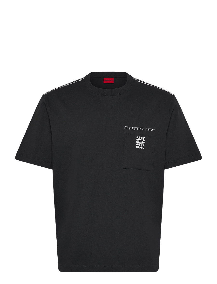 HUGO - Darro - short-sleeved t-shirts - black - 1