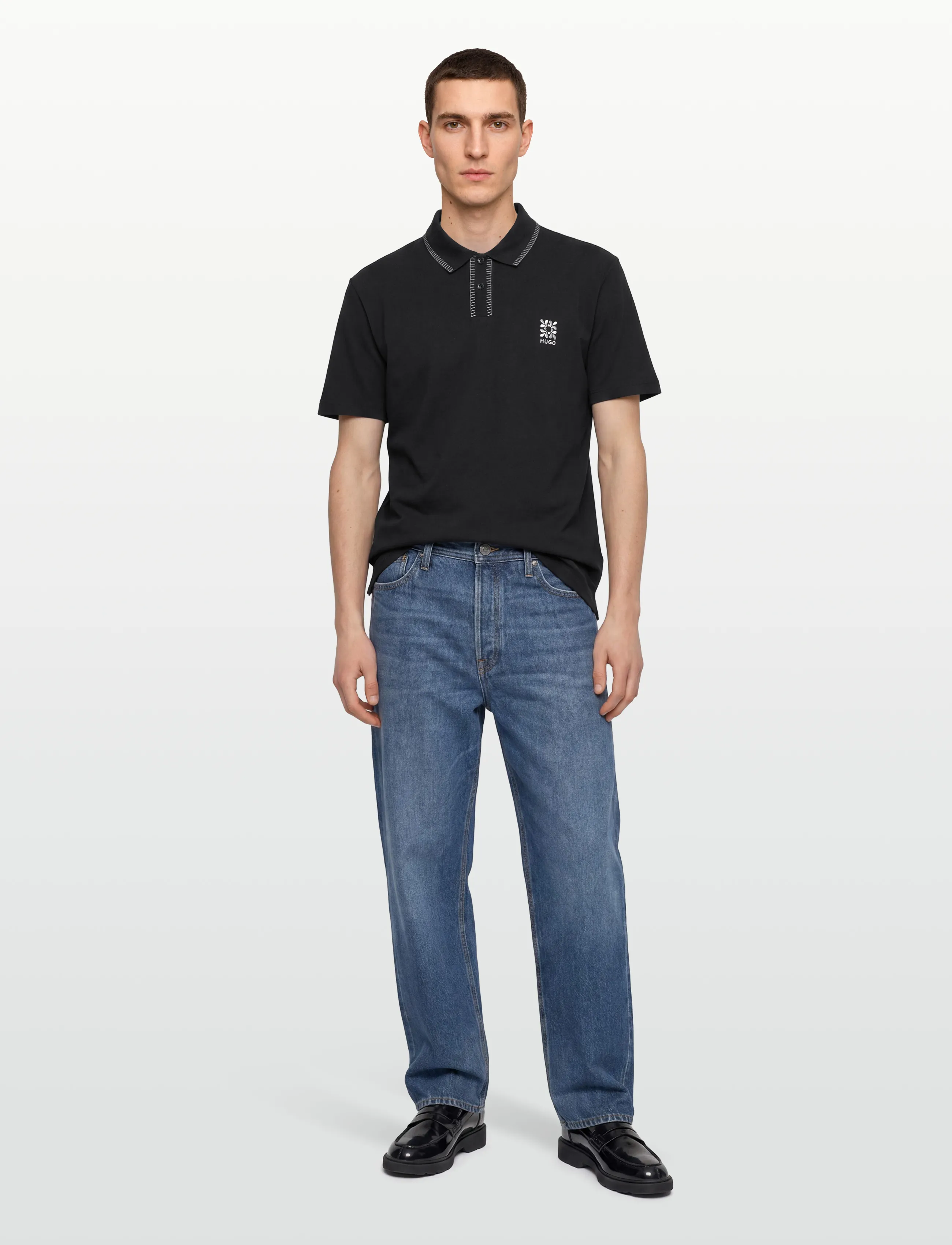 HUGO Daropolo, XS, Polos, Schwarz - Short-sleeved, Männerswear