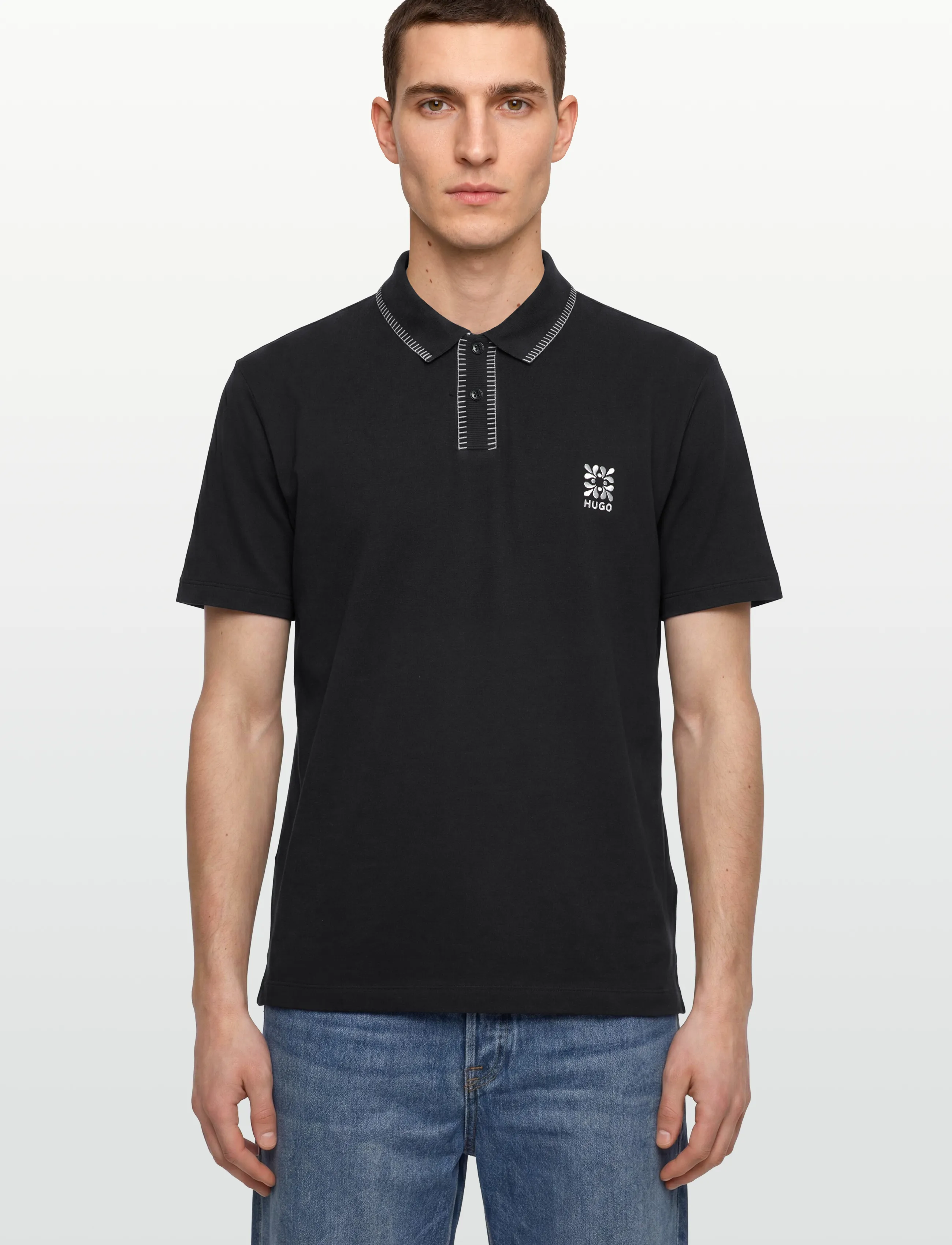 HUGO - Daropolo - lühikeste varrukatega polod - black - 3