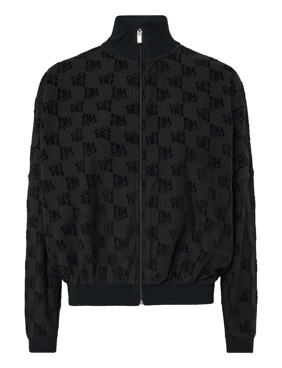 HUGO - TERRYMONOGRAM_JACKET - frühlingsjacken - black - 0