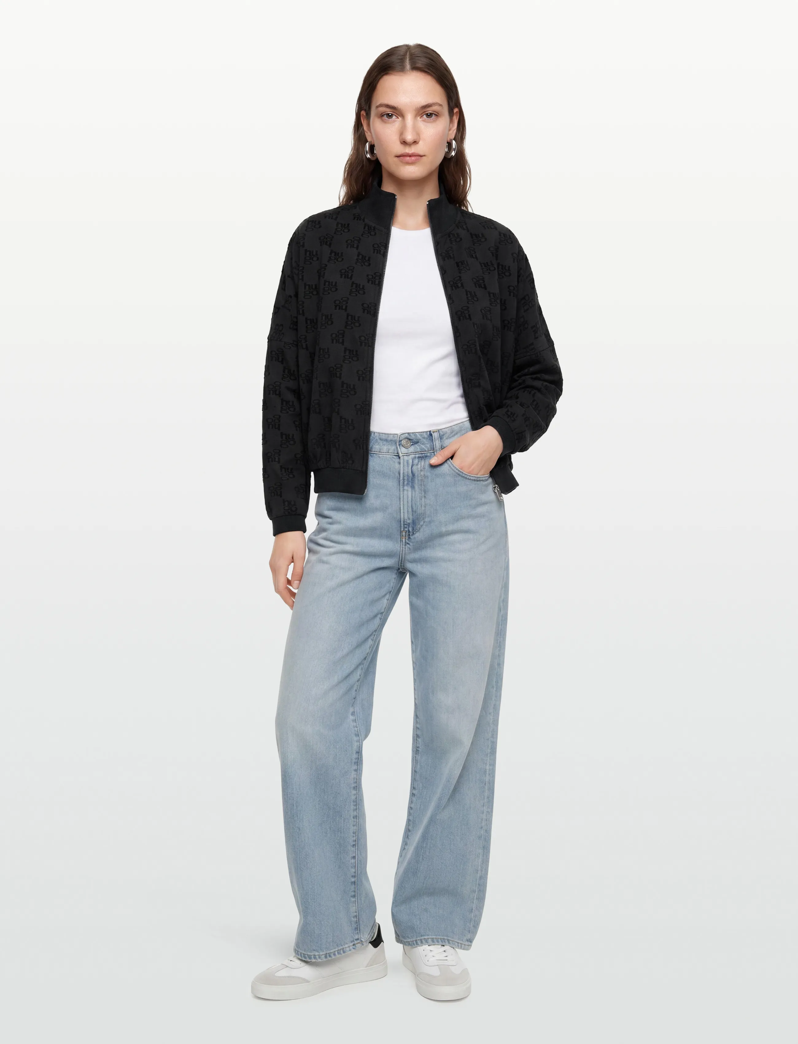 HUGO - TERRYMONOGRAM_JACKET - Üleriided - black - 0