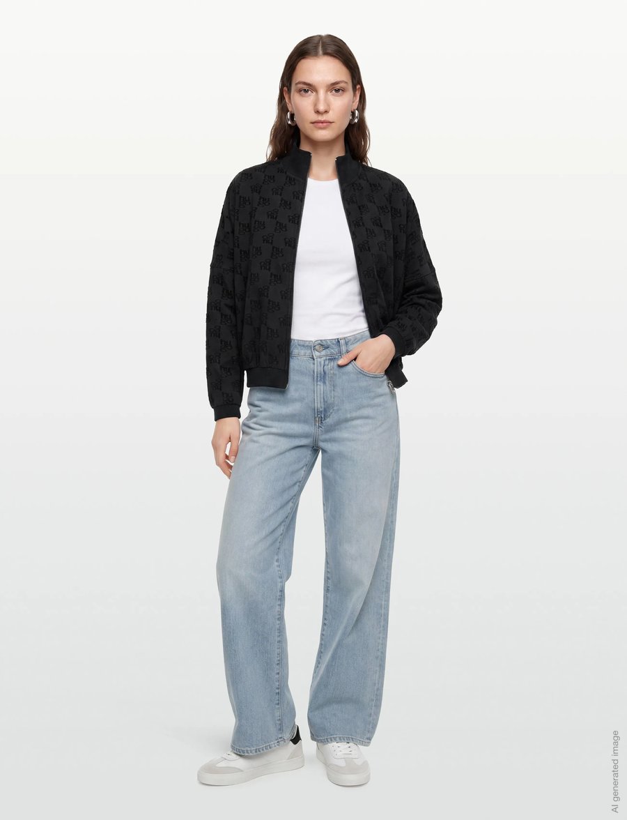 HUGO - TERRYMONOGRAM_JACKET - pavasarinės striukės - black - 0