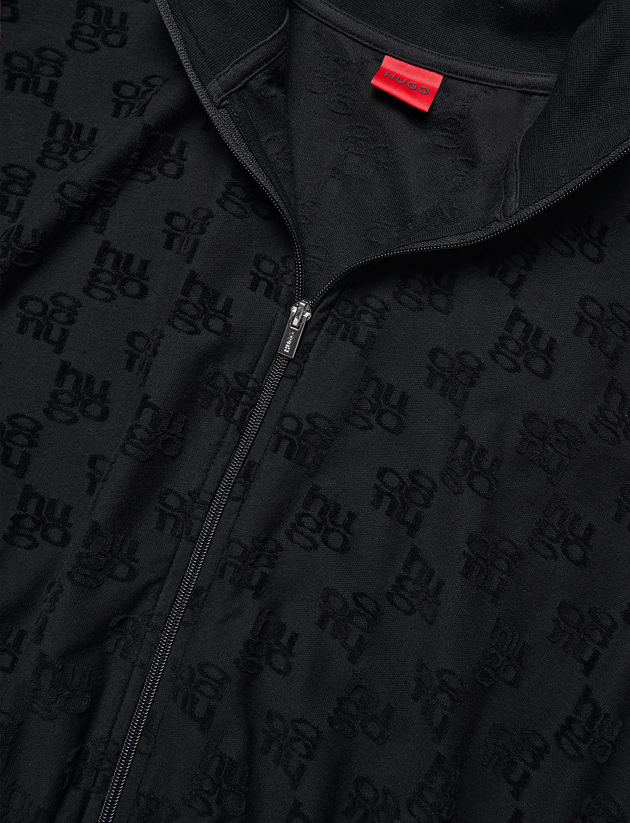 HUGO - TERRYMONOGRAM_JACKET - frühlingsjacken - black - 2