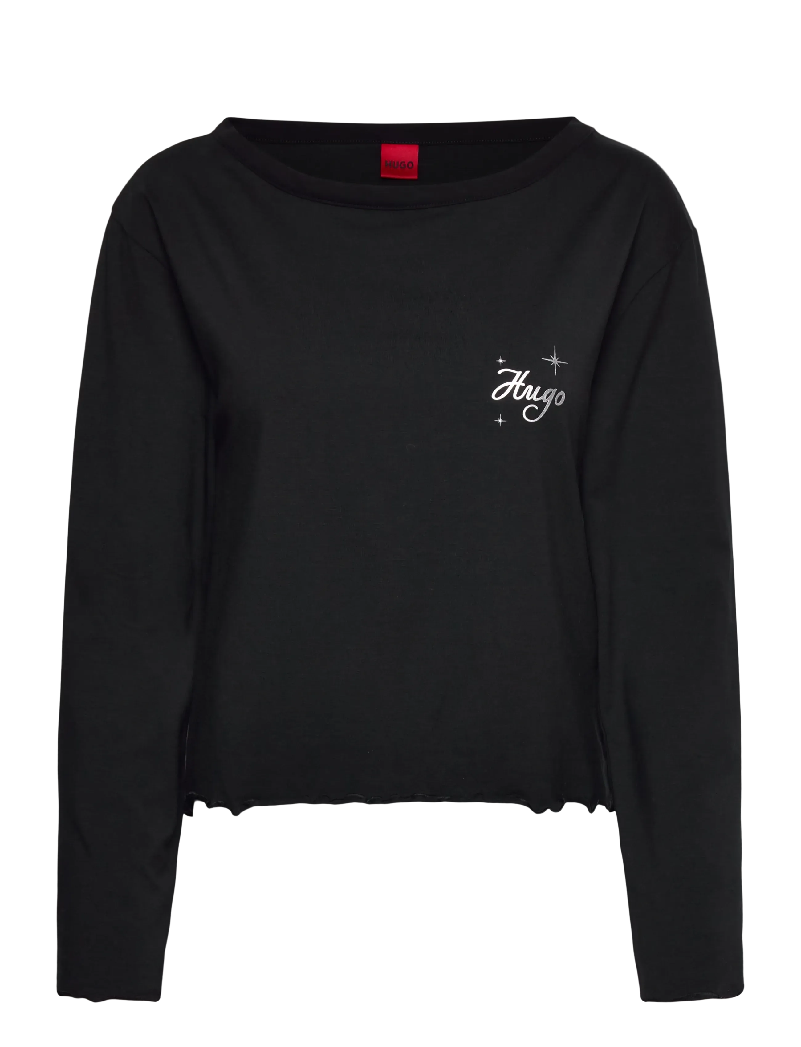 HUGO Casual Ls-Shirt, M, Black, T-Shirts & Toppe > Langærmede, Dame
