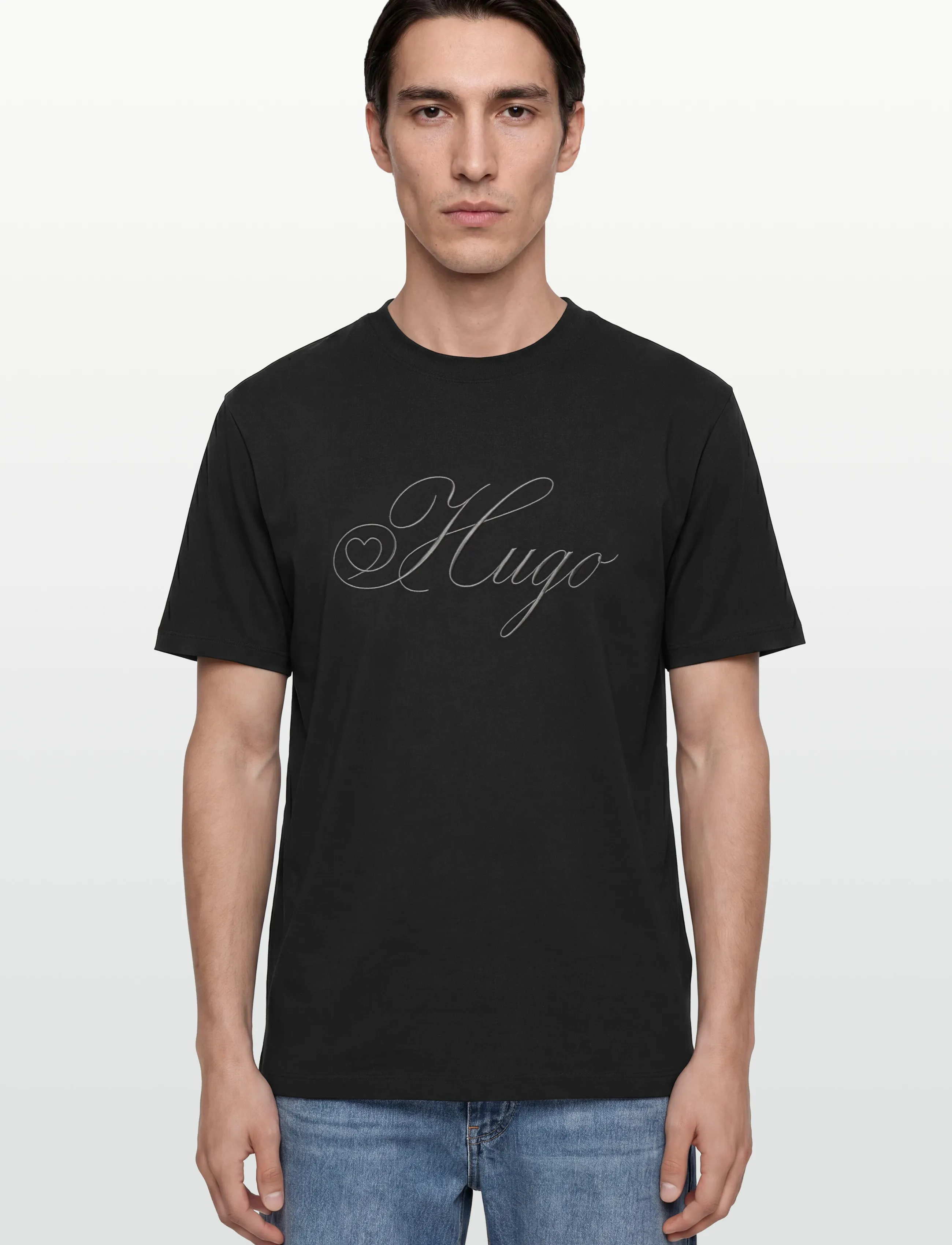 HUGO - Dalent - short-sleeved t-shirts - black - 3