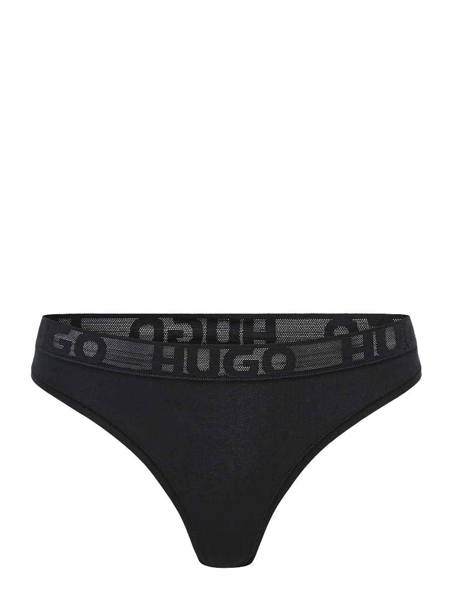 HUGO - MESH LOGO THONG - stringtrosor - black - 0