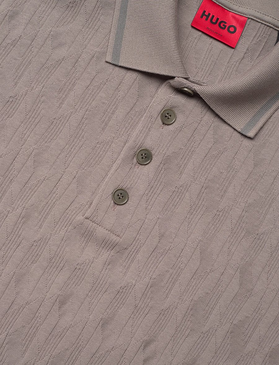 HUGO - Dunik - short-sleeved polos - light/pastel brown - 5
