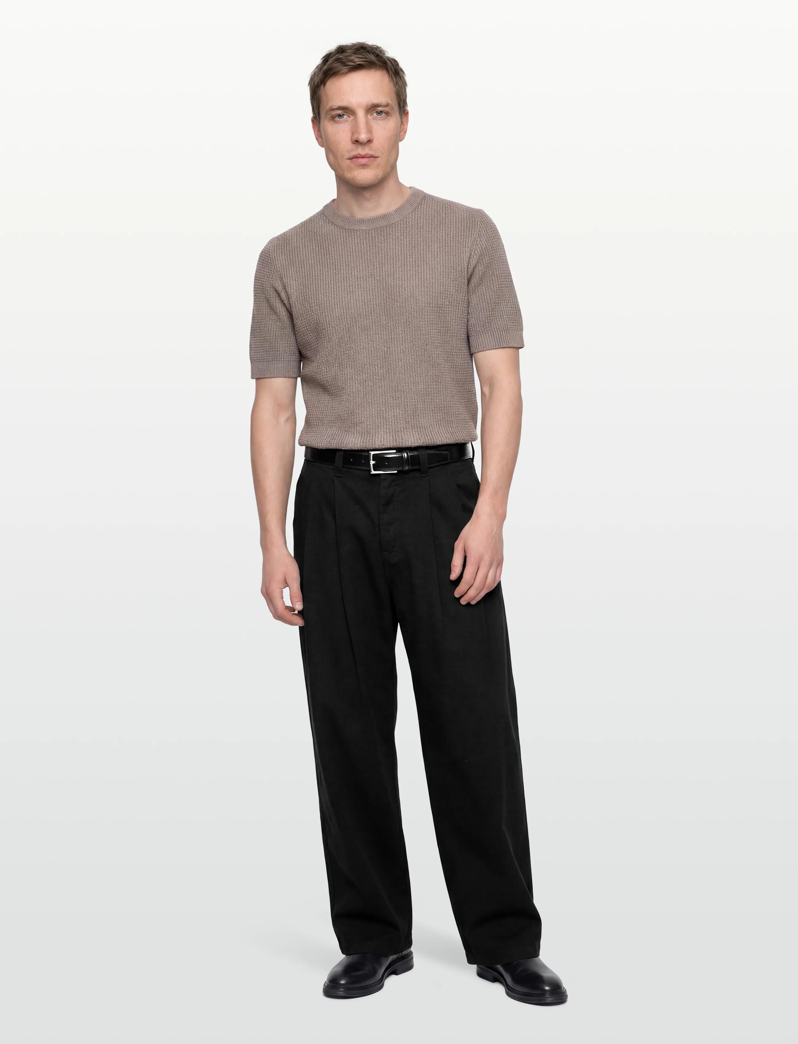 HUGO Saffon - Rundhals - LIGHT/PASTEL BROWN / brown