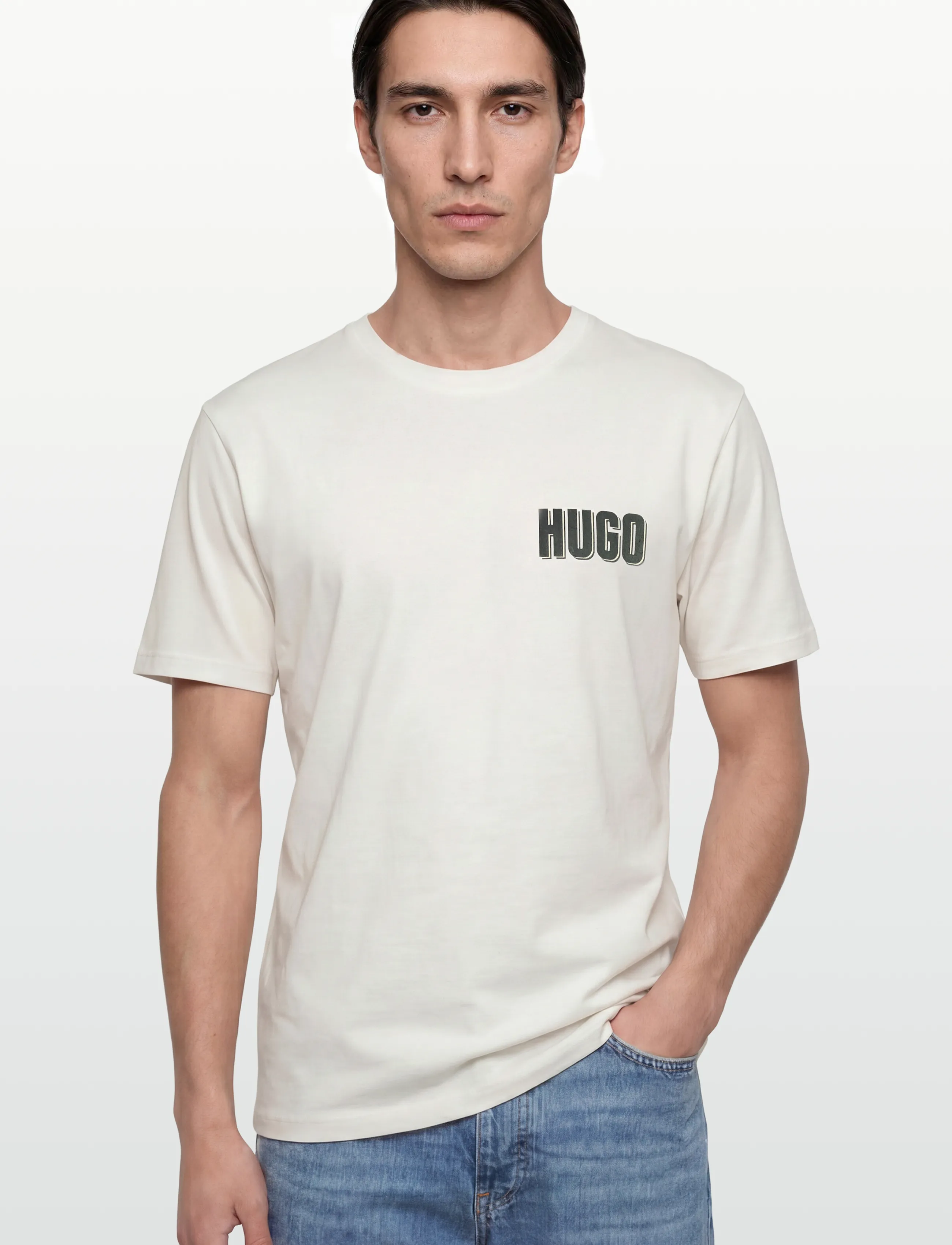 Cotton-jersey T-shirt with rear graphic 6