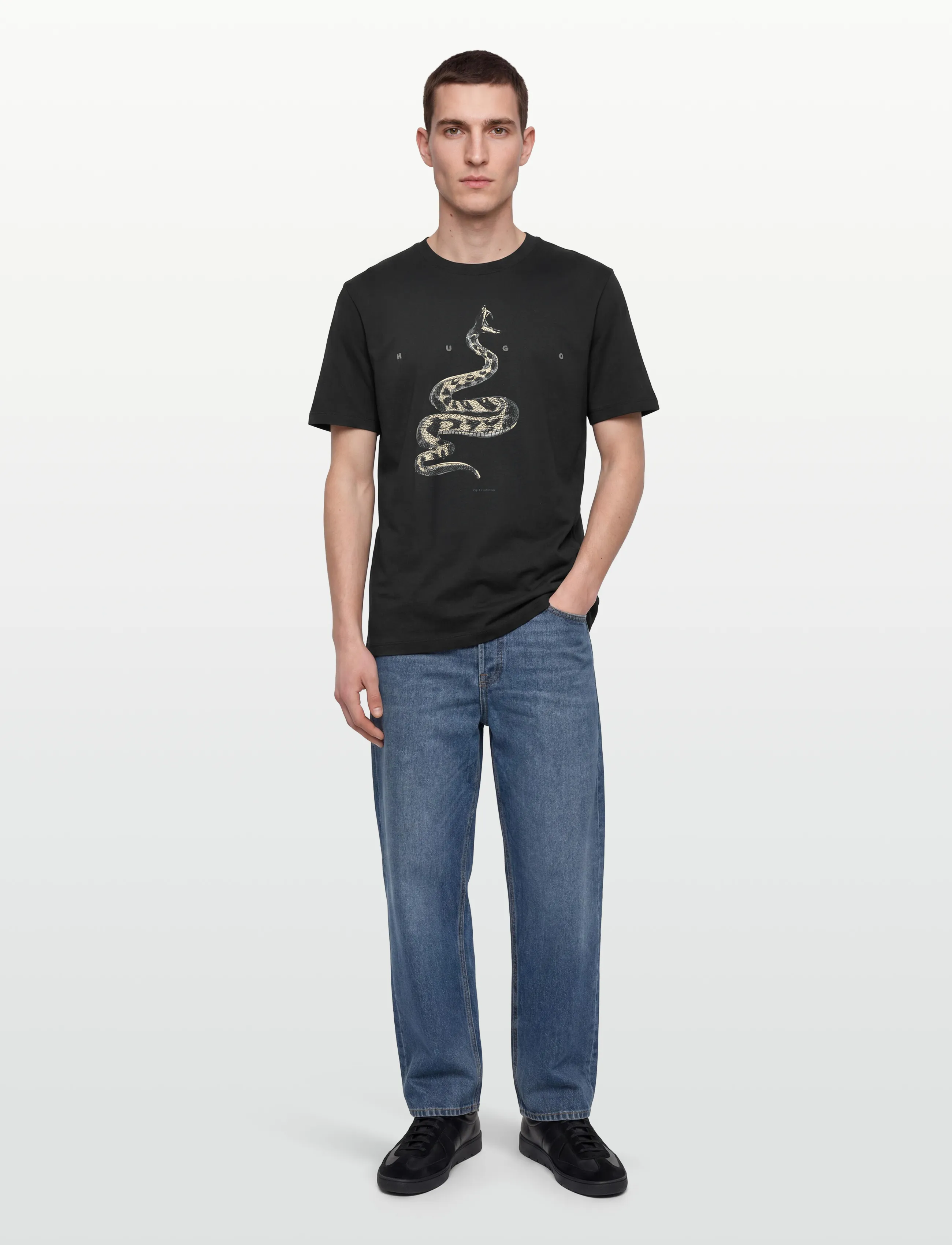 HUGO Discorb - T-Shirts - BLACK / black