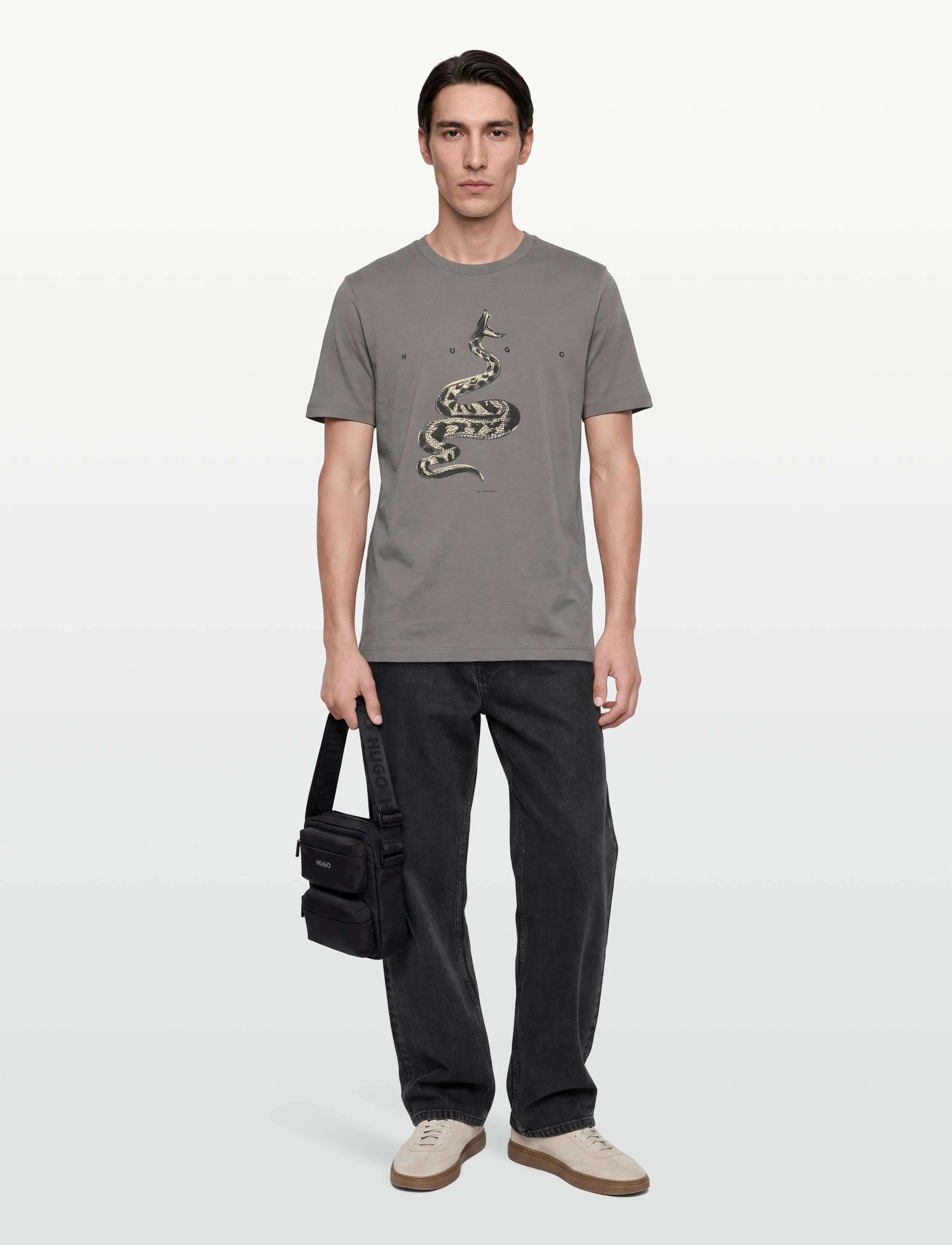 HUGO Discorb - T-shirts - DARK GREY / grey