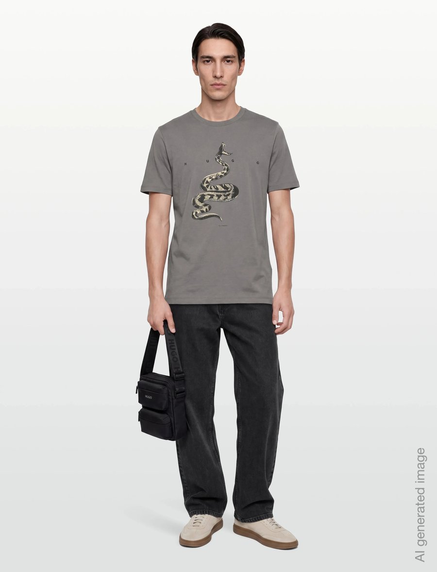 HUGO - Discorb - kortärmade t-shirts - dark grey - 0
