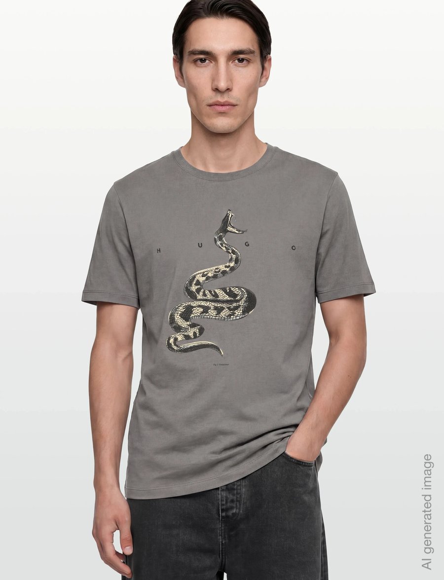 HUGO - Discorb - kortärmade t-shirts - dark grey - 3