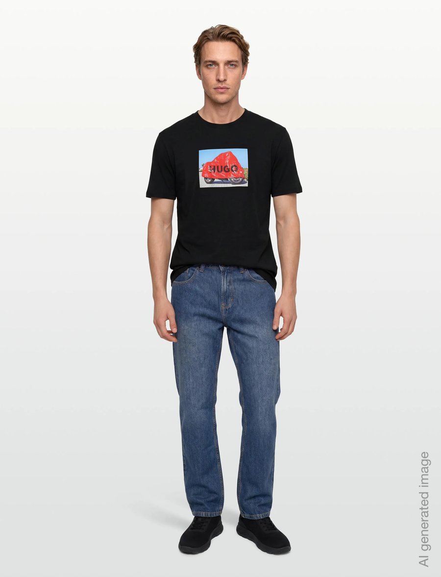 HUGO - Dostino - kortærmede t-shirts - black - 0