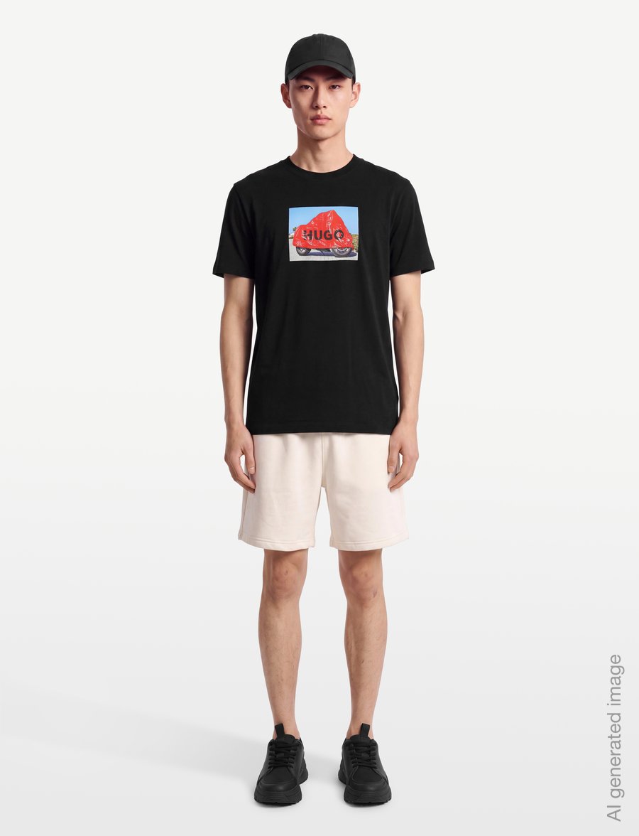 HUGO - Dostino - kortærmede t-shirts - black - 0