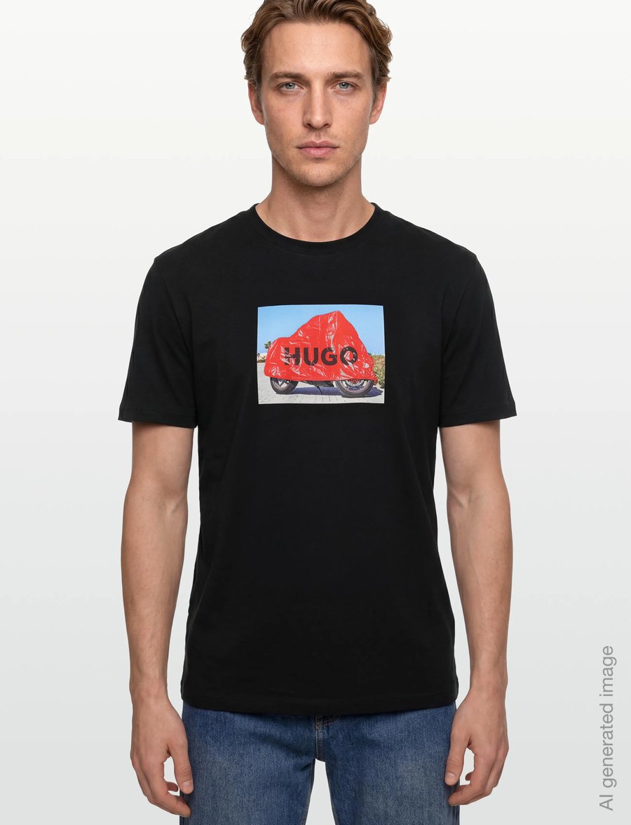 HUGO - Dostino - kortærmede t-shirts - black - 3