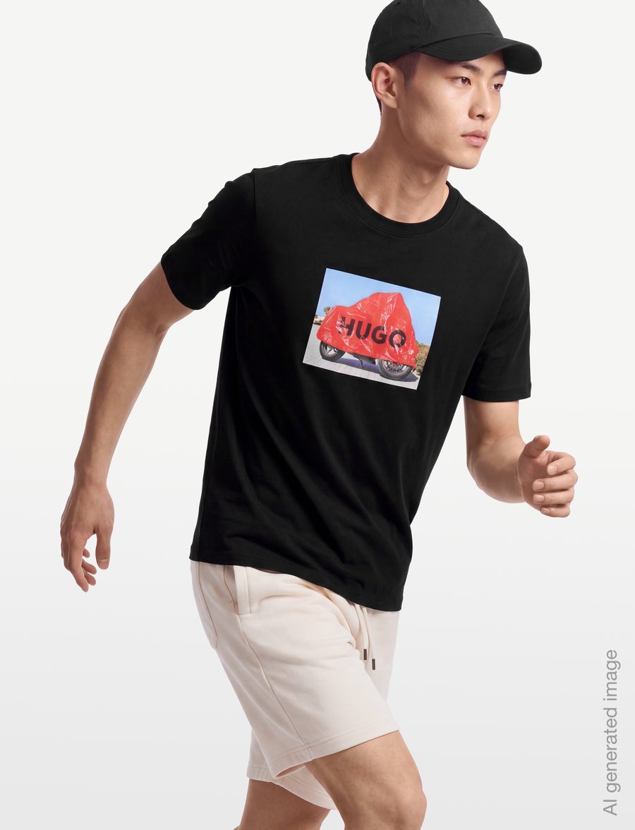 HUGO - Dostino - kortærmede t-shirts - black - 3