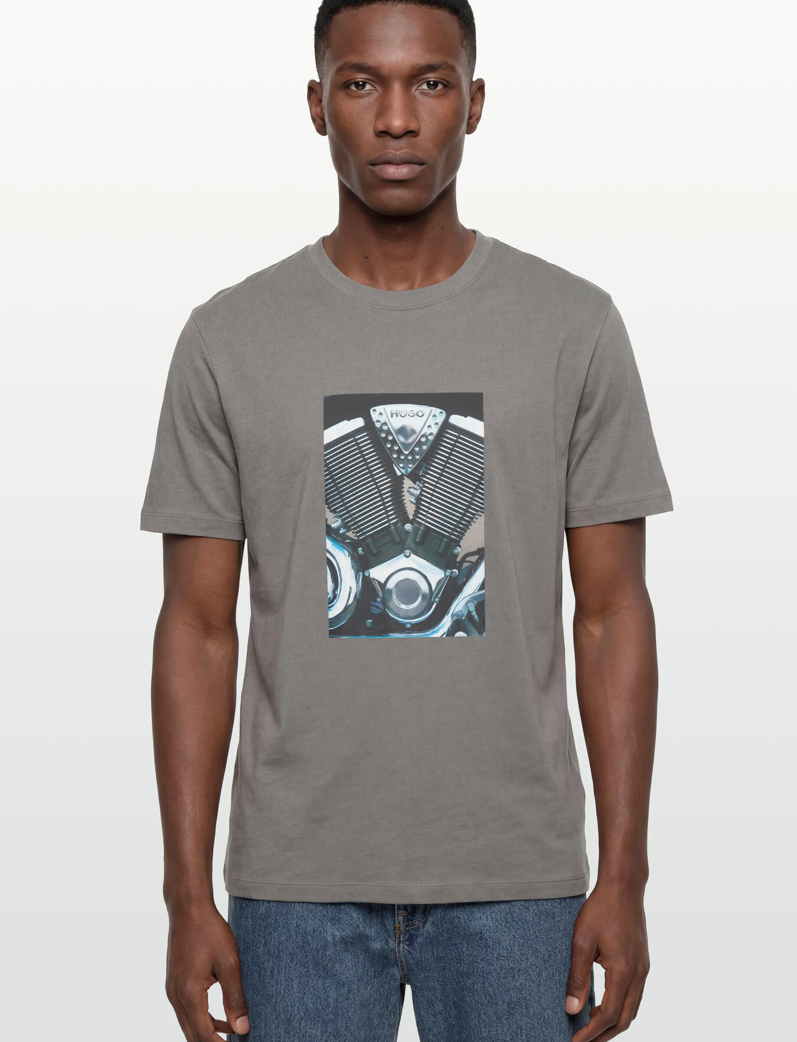 HUGO - Dostino - kortärmade t-shirts - dark grey - 3