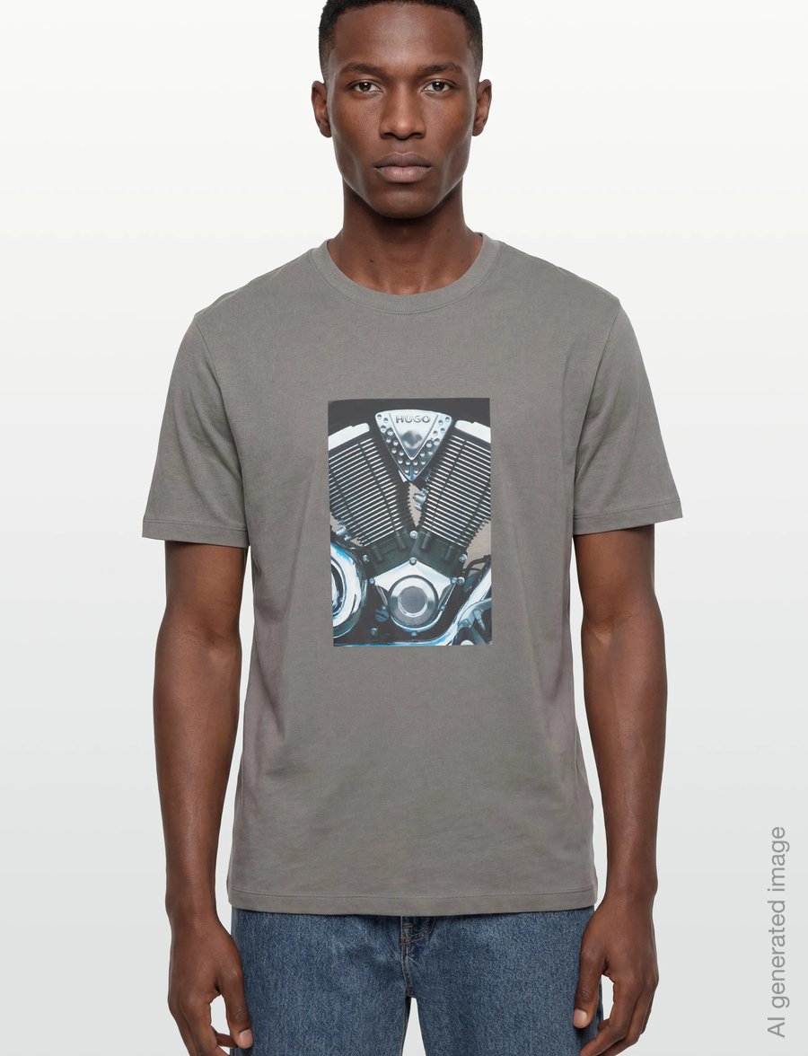 HUGO - Dostino - kurzärmelige t-shirts - dark grey - 3