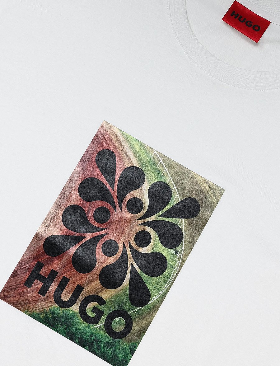 HUGO - Damoru - kurzärmelige t-shirts - natural - 5