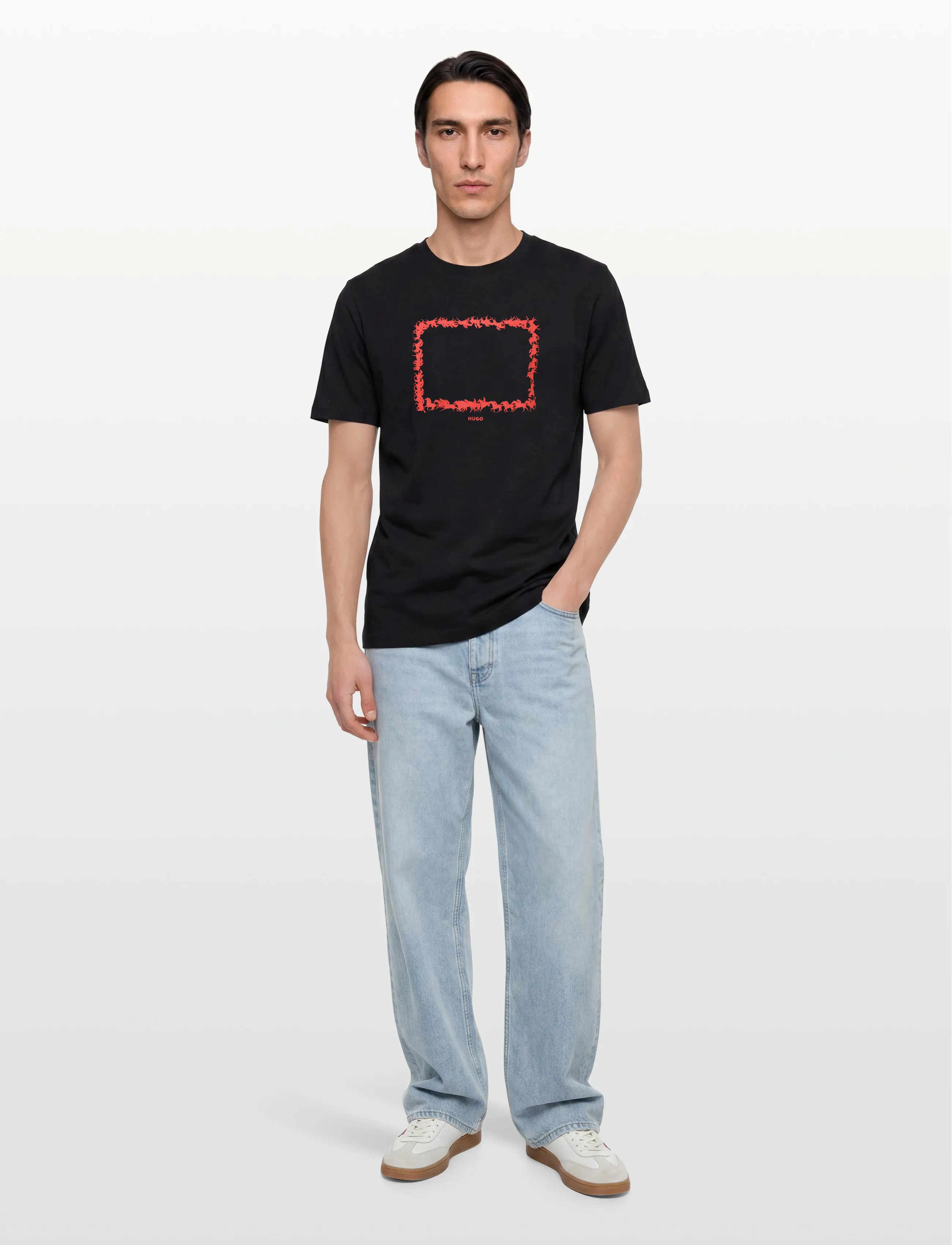 HUGO Duhorse - Short-sleeved t-shirts - BLACK / black