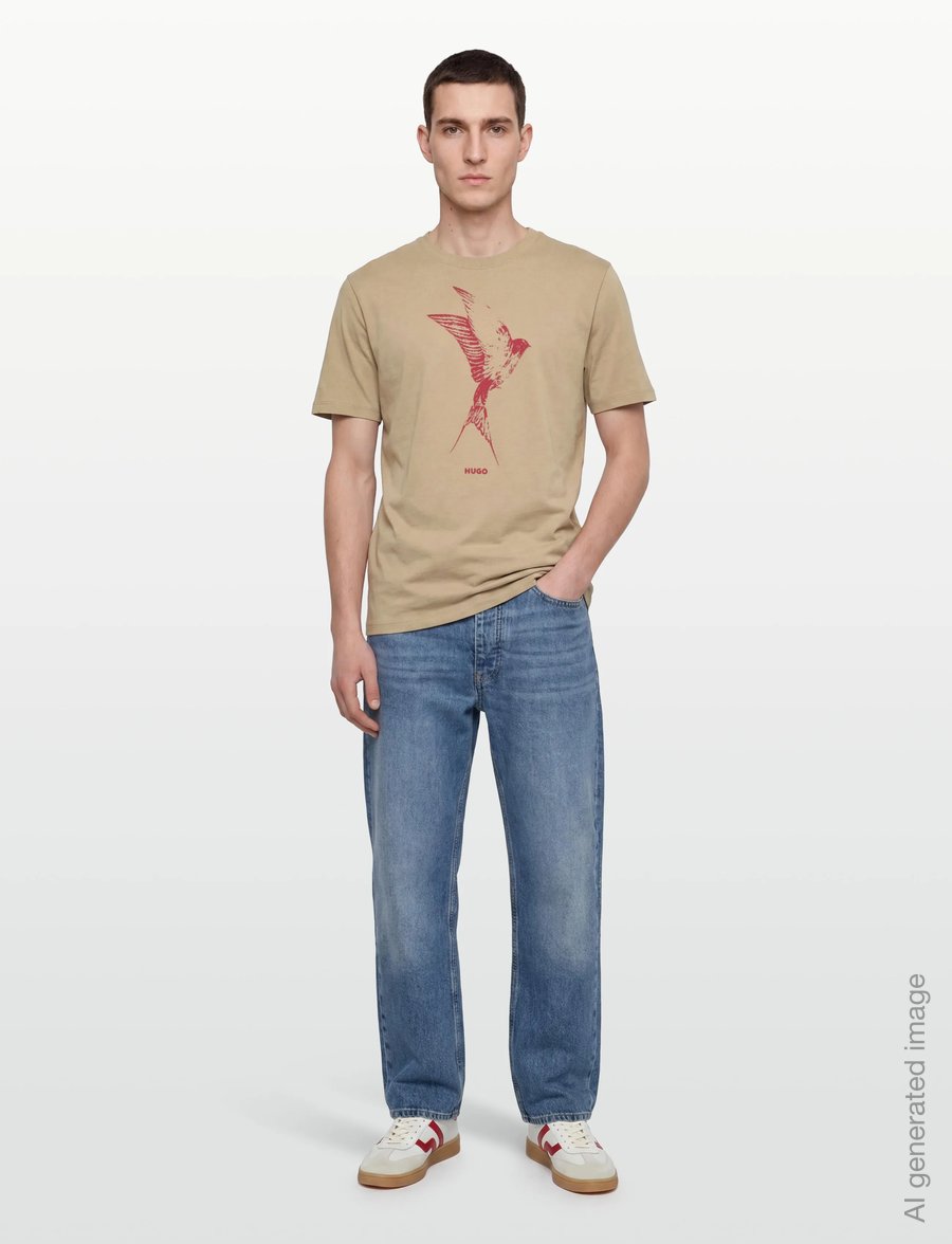 HUGO - Duhorse - lühikeste varrukatega t-särgid - medium beige - 0