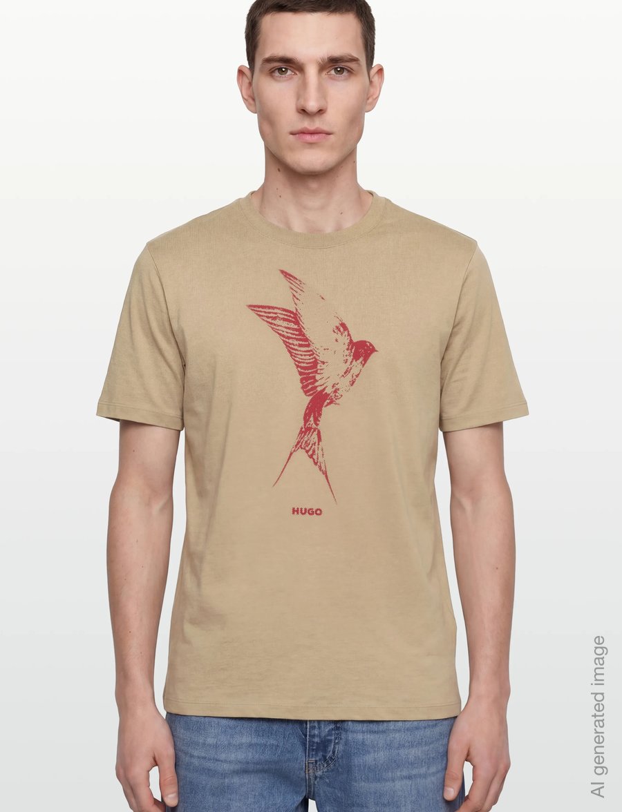 HUGO - Duhorse - lühikeste varrukatega t-särgid - medium beige - 3