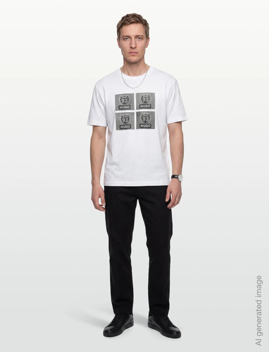 HUGO - Draxon - kurzärmelige t-shirts - white - 0