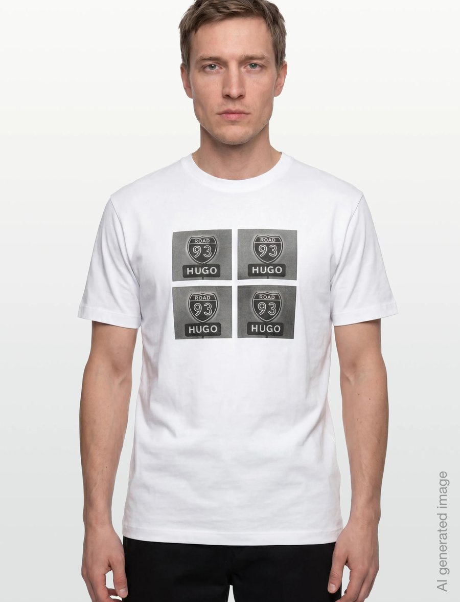 HUGO - Draxon - kurzärmelige t-shirts - white - 3