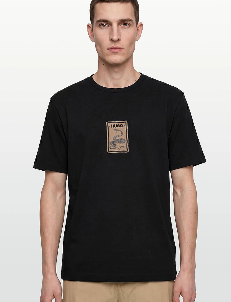 HUGO - Dobul - short-sleeved t-shirts - black - 3