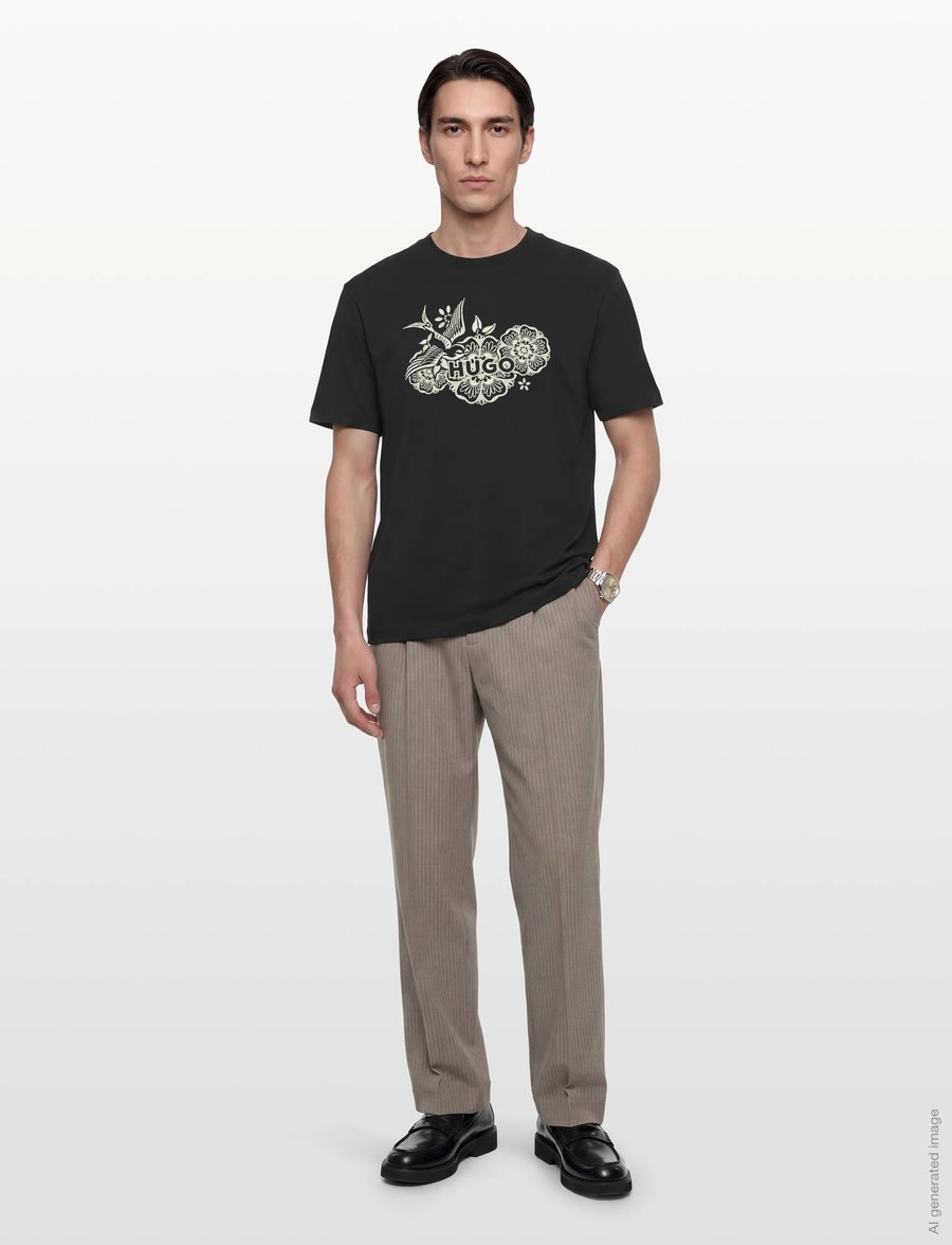 HUGO - Dangen - short-sleeved t-shirts - black - 0