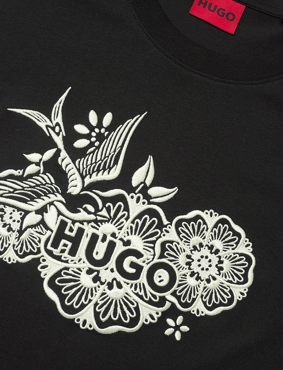 HUGO - Dangen - short-sleeved t-shirts - black - 5