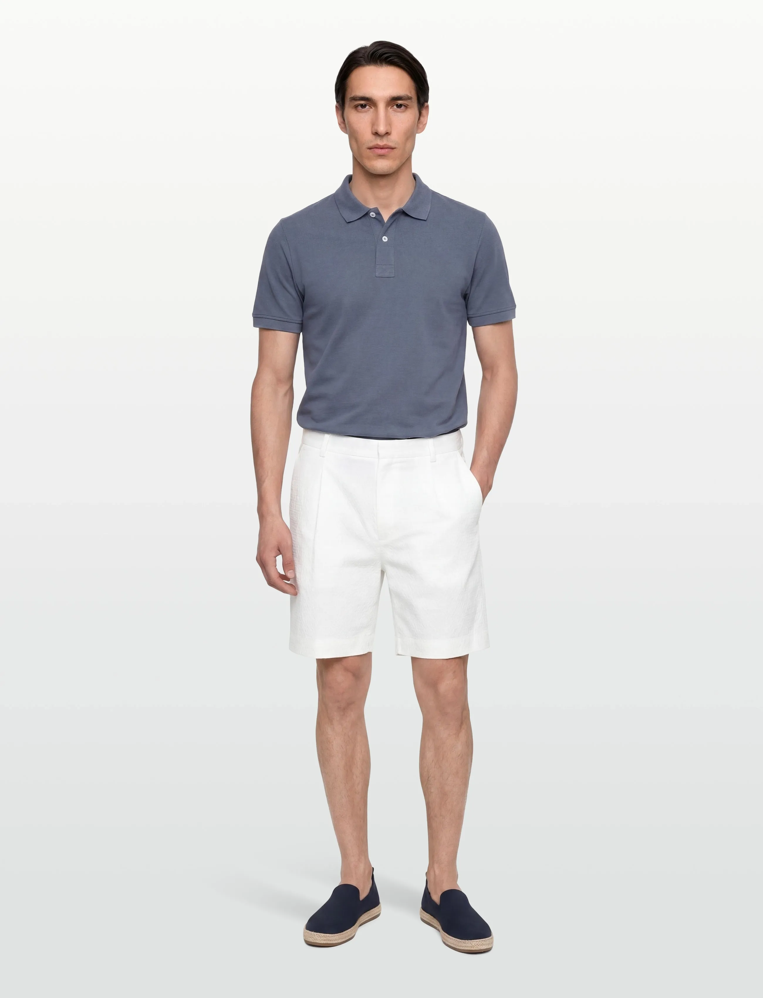 HUGO Fery262X, 50, White, Shorts > Linen Shorts, Herre