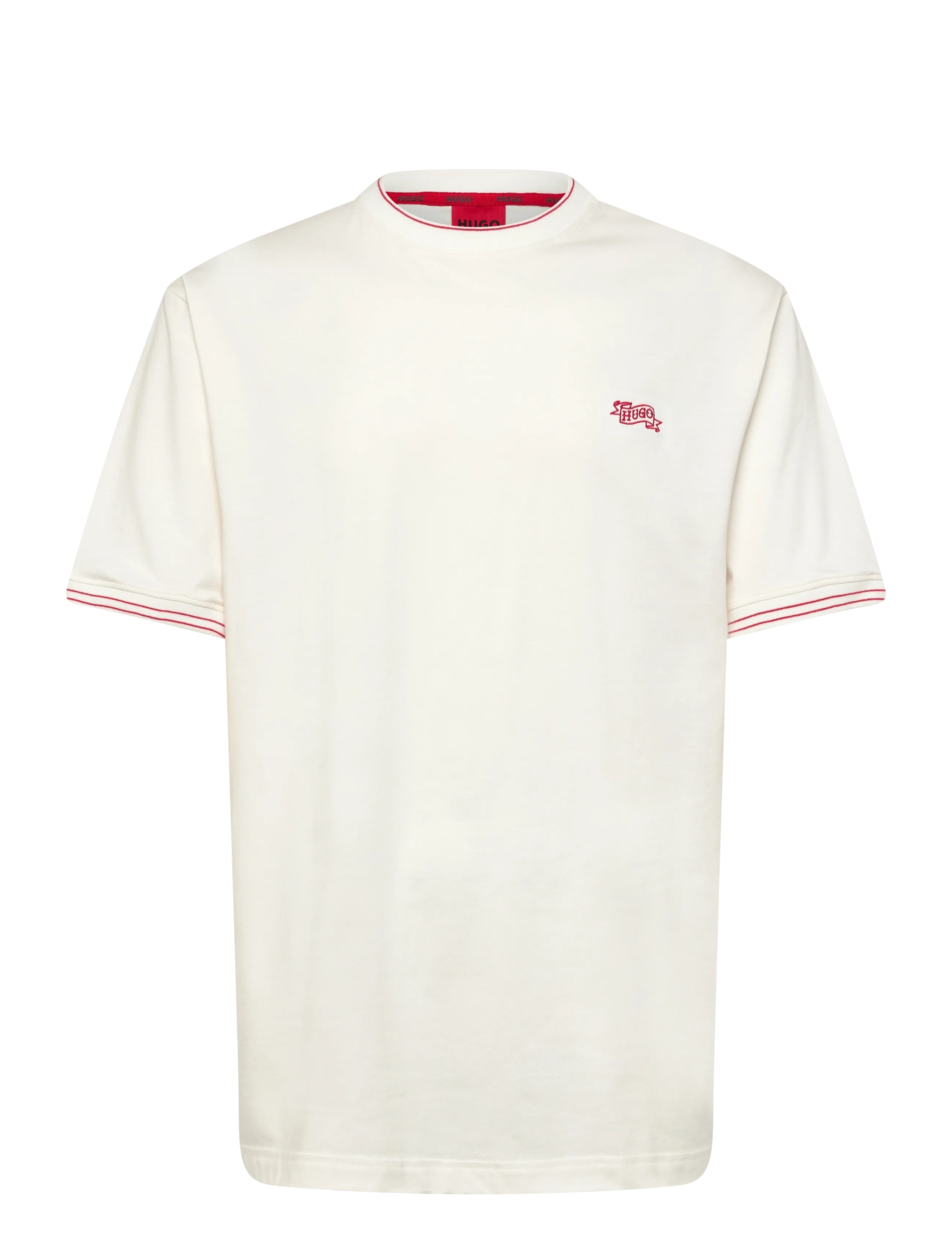 HUGO ROY T-SHIRT - BOSS - NATURAL / cream