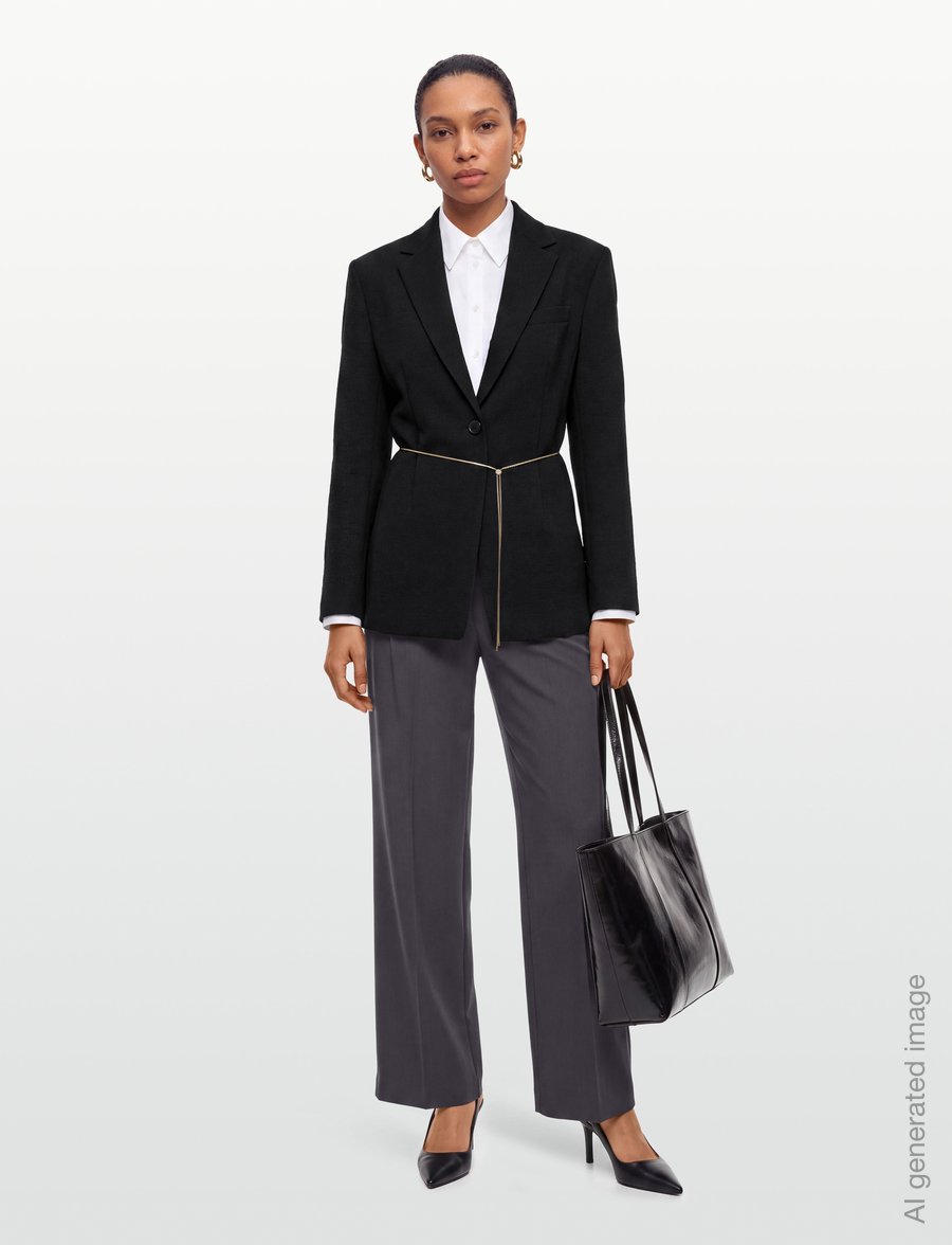 HUGO - Antera - belted blazers - black - 0